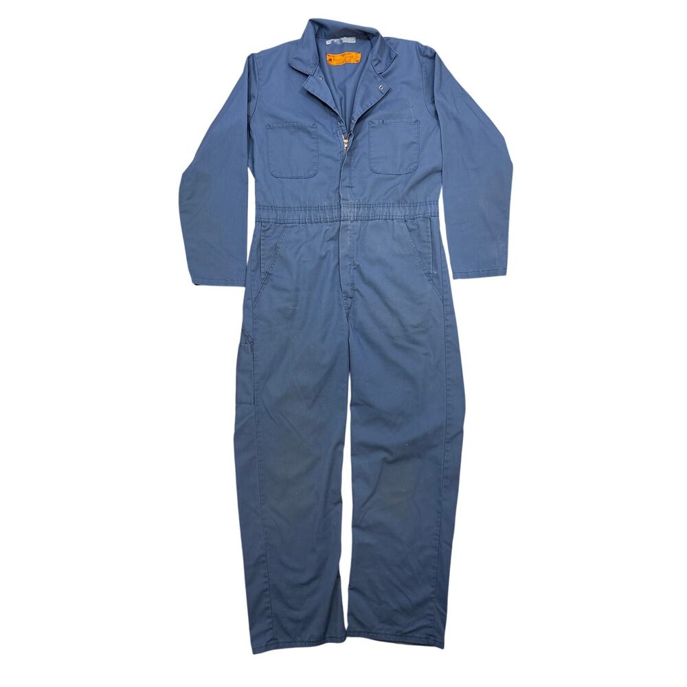 Vintage 70s Durable Press baby Blue Coveralls 40 RG USA made talon zipper